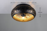 3 Light Ceiling Light and Fan Black and Gold Matt Metal (1542BIDR61574080)
