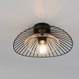 1 Light Flush Ceiling Fitting Black Matt Metal (1542LAUR66791032)