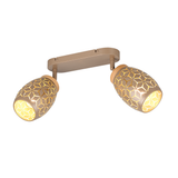 2 Light Spotlight Coffee and Gold Coloured Matt Metal (1542BIDR81572065)