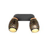 2 Light Spotlight Black and Gold Coloured Matt Metal (1542BIDR81572080)