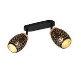 2 Light Spotlight Black and Gold Coloured Matt Metal (1542BIDR81572080)