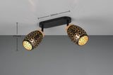 2 Light Spotlight Black and Gold Coloured Matt Metal (1542BIDR81572080)