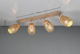 4 Light Bar Spotlight Coffee and Gold Matt Metal (1542BIDR81574065)
