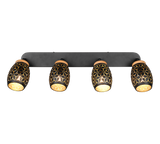 4 Light Bar Spotlight Black and Gold Matt Metal (1542BIDR81574080)