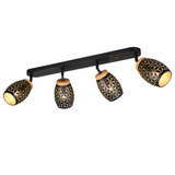 4 Light Bar Spotlight Black and Gold Matt Metal (1542BIDR81574080)