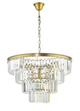 6 Light Chandelier in Natural Brass with Crystal (0183RHA0663)