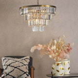 6 Light Chandelier in Natural Brass with Crystal (0183RHA0663)