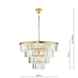 6 Light Chandelier in Natural Brass with Crystal (0183RHA0663)