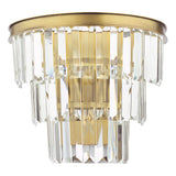 3 Light Wall Light in Natural Brass with Crystal (0183RHA3063)