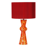 Red Glass Table Lamp With Shade (0183RHE4225)