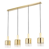 3 Light Bar Pendant Satin Brass Ombre Gold Glass (0183SAV0435)