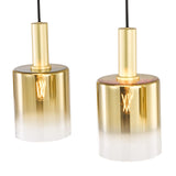 3 Light Bar Pendant Satin Brass Ombre Gold Glass (0183SAV0435)