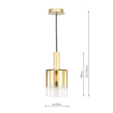 1 Light Pendant Satin Brass Ombre Gold Glass (0183SAV8635)