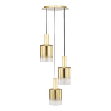 3 Light Cluster Pendant Satin Brass Ombre Gold Glass (0183SAV8835)