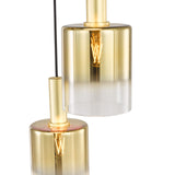 3 Light Cluster Pendant Satin Brass Ombre Gold Glass (0183SAV8835)