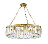 8 Light Pendant Satin Gold and Crystal (0183SIG0835)