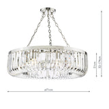 8 Light Pendant Polished Nickel and Crystal (0183SIG0838)