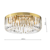 6 Light Flush Satin Gold and Crystal (0183SIG6435)