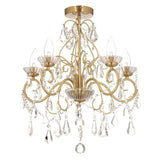 5 Light Flush Bathroom Chandelier - IP44 - Satin Brass (2010SPA19713SBRS)
