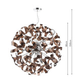 12 Light Pendant Polished Chrome with Copper Ribbons (0183SWA125006)