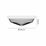 IP44 2 Light E27 Bathroom Flush Ceiling Light, Satin Black/Prismatic Glass (1230SHI44B)