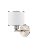 1 Light Wall Light in Satin Nickel with Off-White Shade (0194SIRFL24951)