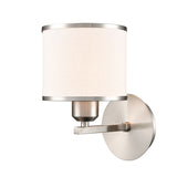 1 Light Wall Light in Satin Nickel with Off-White Shade (0194SIRFL24951)