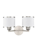 2 Light Wall Light in Satin Nickel with Off-White Shade (0194SIRFL24952)