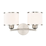 2 Light Wall Light in Satin Nickel with Off-White Shade (0194SIRFL24952)
