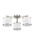 3 Light Flush in Satin Nickel with Off-White Shade (0194SIRFL24952)