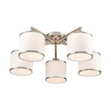5 Light Flush in Satin Nickel with Off-White Shade (0194SIRFL24955)