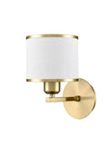 1 Light Wall Light in Aged Brass with Off-White Shade (0194SIRFL24961)