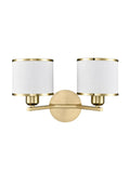 2 Light Wall Light in Aged Brass with Off-White Shade (0194SIRFL24962)