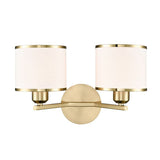 2 Light Wall Light in Aged Brass with Off-White Shade (0194SIRFL24962)
