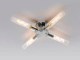 4 Light Flush Ceiling, E27, IP44, Satin Nickel (1230SKY18E)