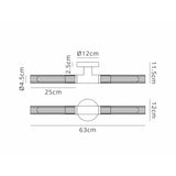 2 Light Wall/Ceiling, E27, IP44, Satin Nickel (1230SKY18D)