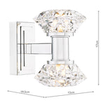2 Light Wall Light Polished Chrome and Faceted Acrylic (0183TIA0950)
