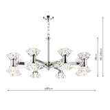 16 Light Armed Pendant Polished Chrome (0183TIA1650)
