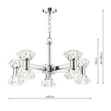10 Light Armed Pendant Polished Chrome (0183TIA2350)