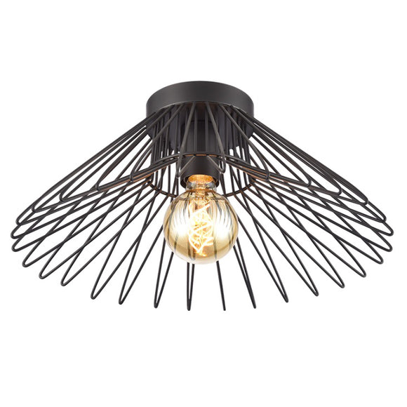 1 Light 400mm Flush Fitting in Matt Black (0194THACF5814)