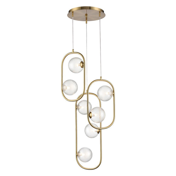 7 Light Drop Pendant in Aged Brass (0194TRA24867)