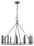 12 Light Ring Chandelier in Matt Black (0194TUDPE245412))