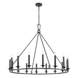 16 Light Ring Chandelier in Matt Black (0194TUDPE245416)