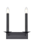 2 Light Wall Light in Matt Black (0194TUDPE24542)
