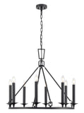 8 Light Ring Chandelier in Matt Black (0194TUDPE24548)