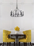 8 Light Ring Chandelier in Matt Black (0194TUDPE24548)