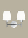 2 Light Wall Light in Chrome with Cream Shade (0194TURFL212621123)