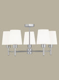 5 Light Ceiling Light in Chrome with Cream Shade (0194TURFL212651123)