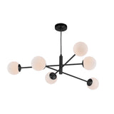 6 Light Pendant Matt Black and Opal Glass (0183VIG062202)