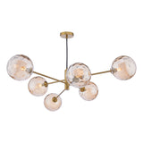 6 Light Pendant Aged Brass & Champagne Dimpled Glass (0183VIG064511)